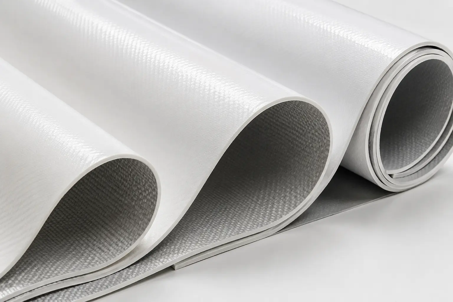 Close-up of PVC-coated woven polyester architectural membrane