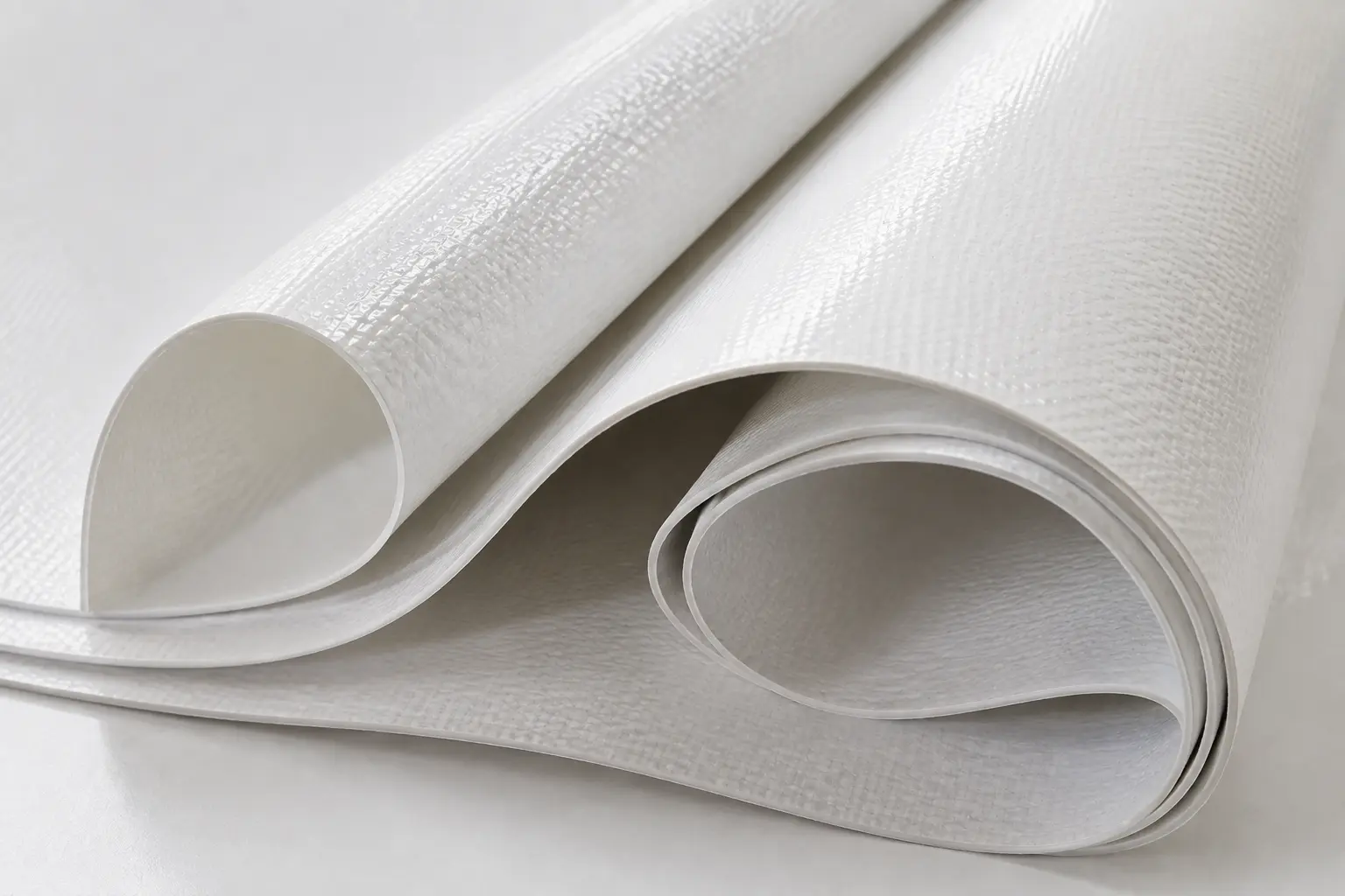 PVC architectural membrane folded, showing its flexibility
