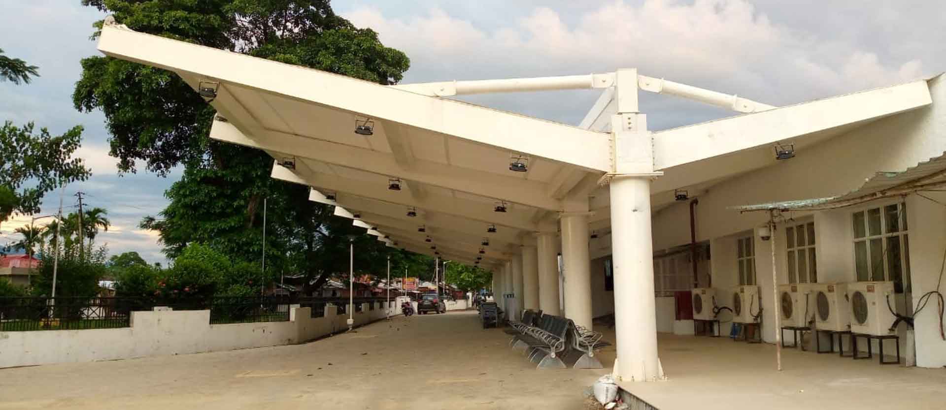 Modern Tensile Structure Design for Commercial Use - Ekra Decor