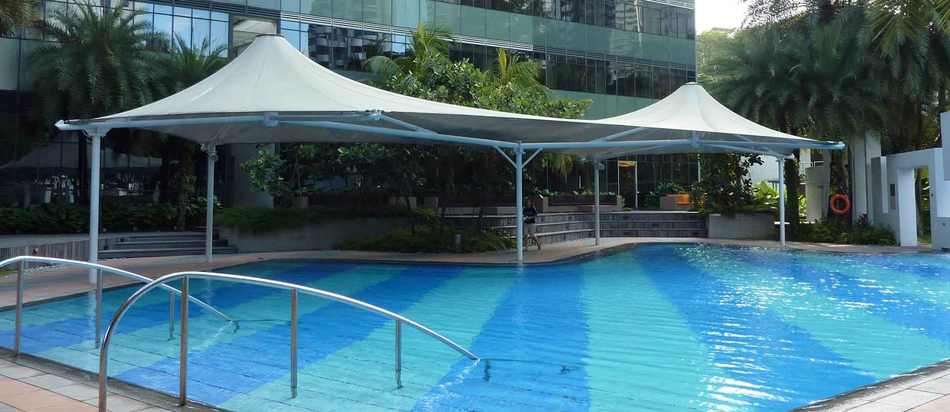 Outdoor Tensile Fabric Structure for Walkway by Ekra Decor