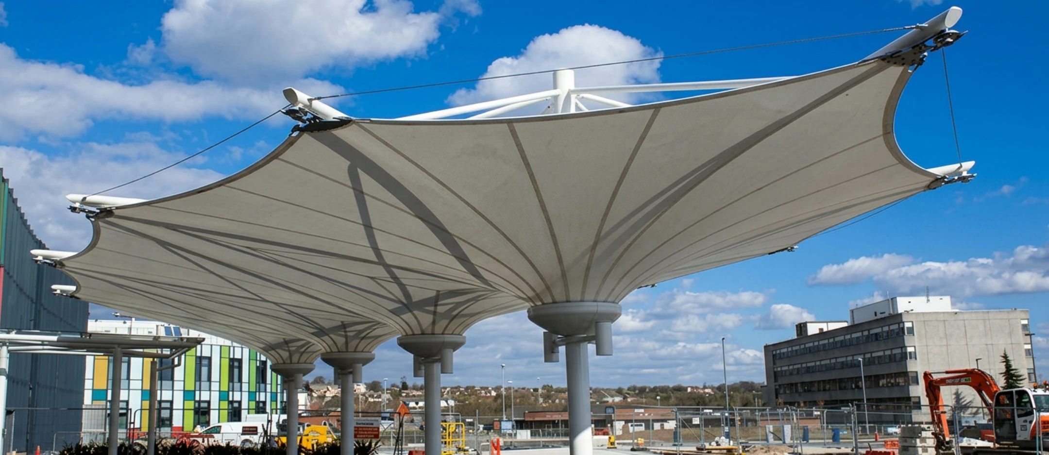 Outdoor Tensile Fabric Structure for Walkway by Ekra Decor