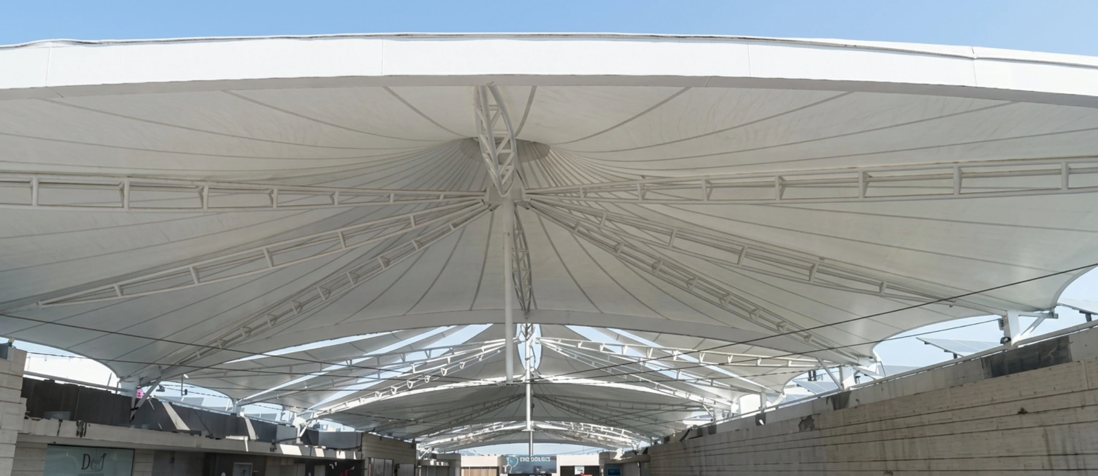 Roofing Tensile Structure for Outdoor Spaces by Ekra Decor